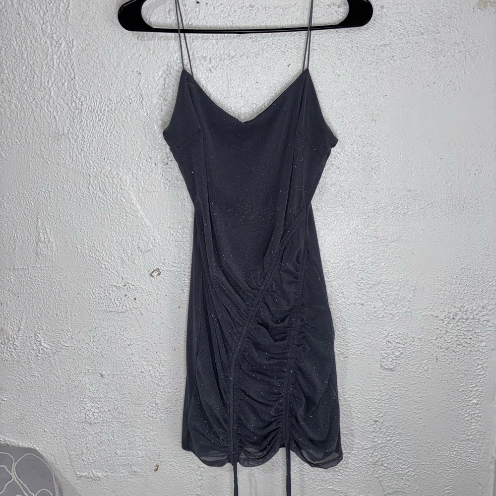 Elegant Black Ruched Dress